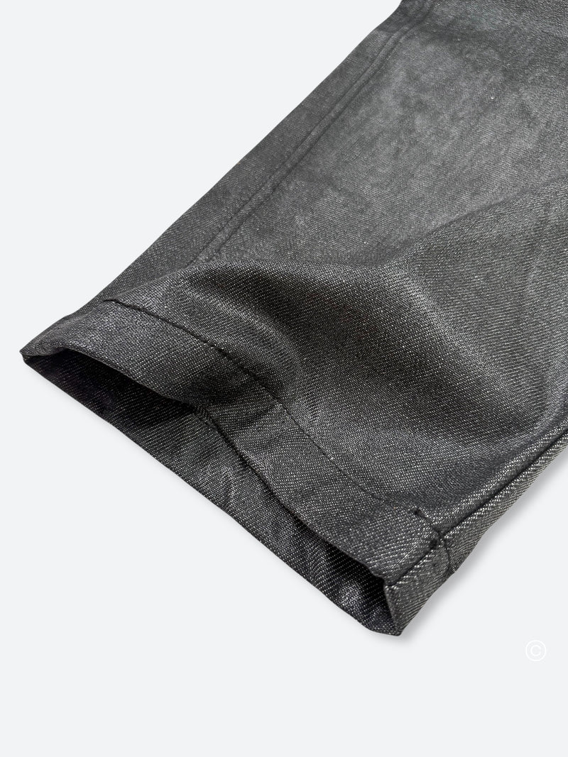 DARK GLAZE BLAXOUT ZIP WIDE DENIM：ダーク グレイズ ブラックスアウト ジップ ワイド デニム