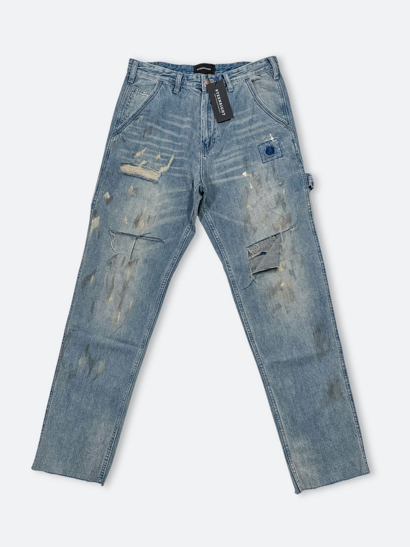 DAMAGED PATCH WHITE SKINNY DENIM: Damaged patch white skinny denim