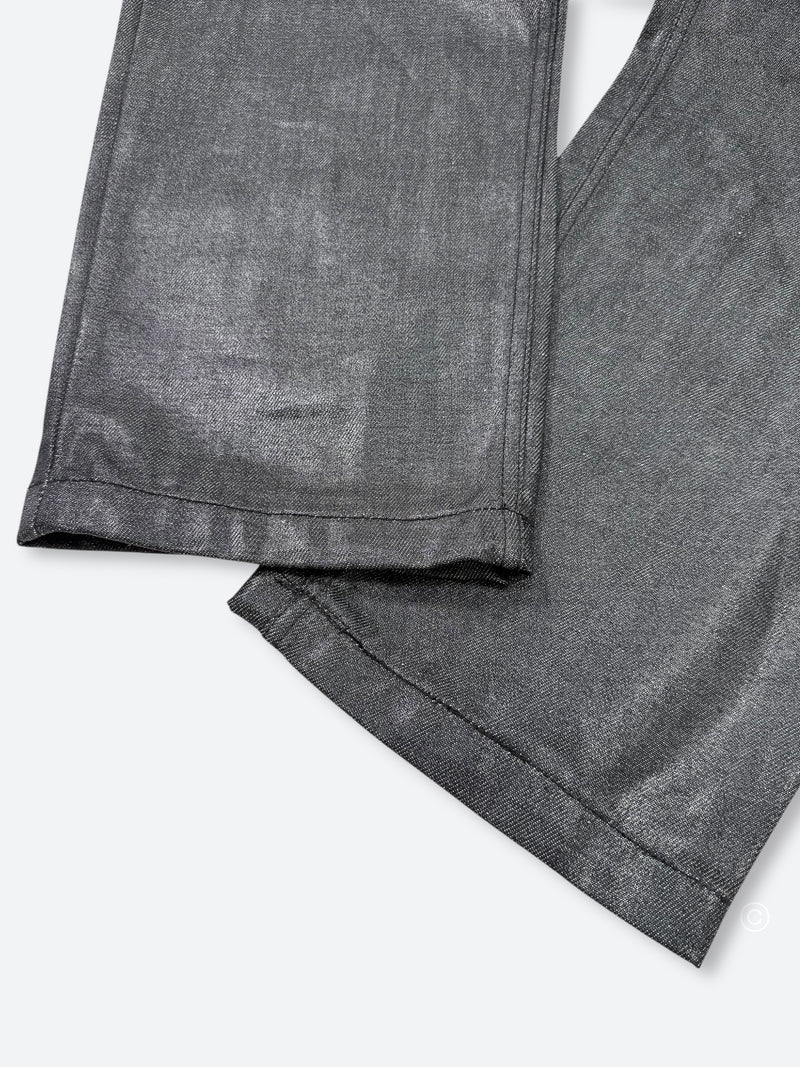 DARK GLAZE BLAXOUT ZIP WIDE DENIM：ダーク グレイズ ブラックスアウト ジップ ワイド デニム