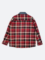 DENIM COLLAR CHECK SHIRT JACKET：デニムカラーチェックシャツジャケット