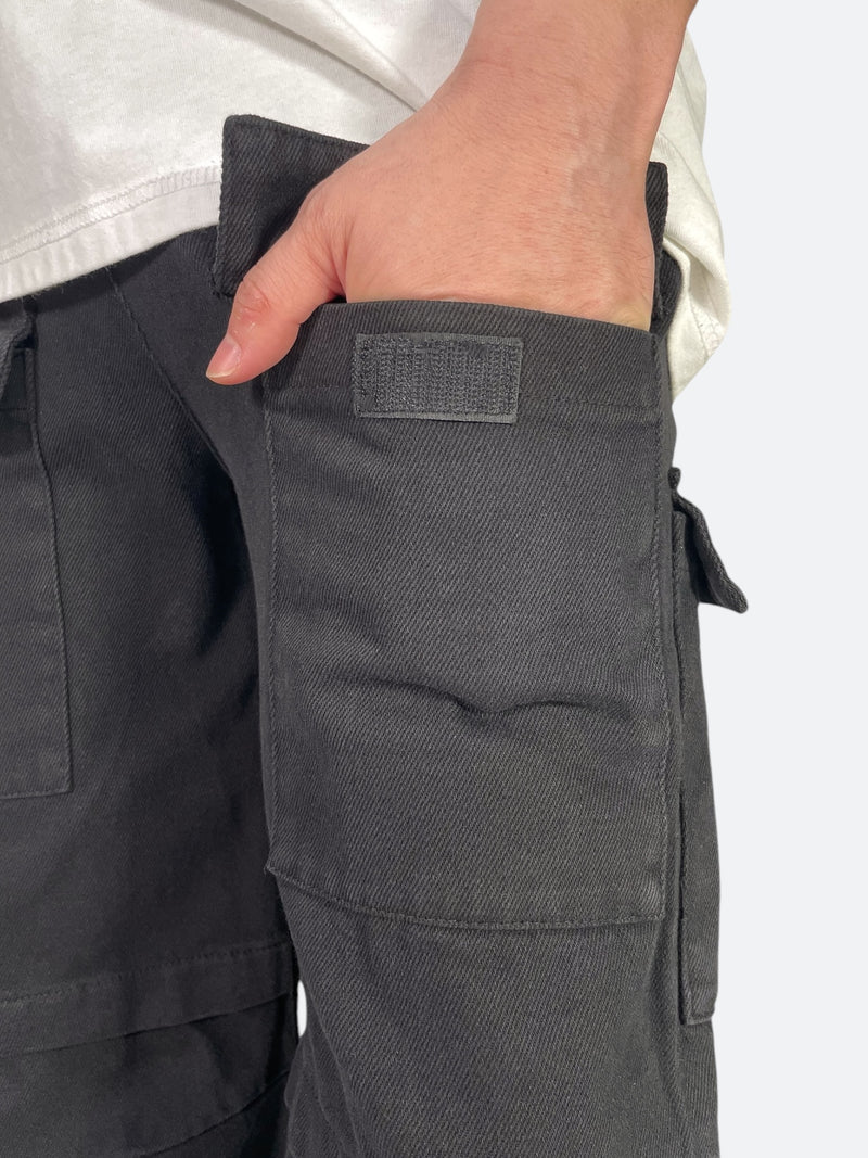 WIDE SHADOW FLARE CARGO DENIM：ワイドシャドウフレアカーゴデニム