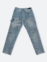DAMAGED PATCH WHITE SKINNY DENIM: Damaged patch white skinny denim