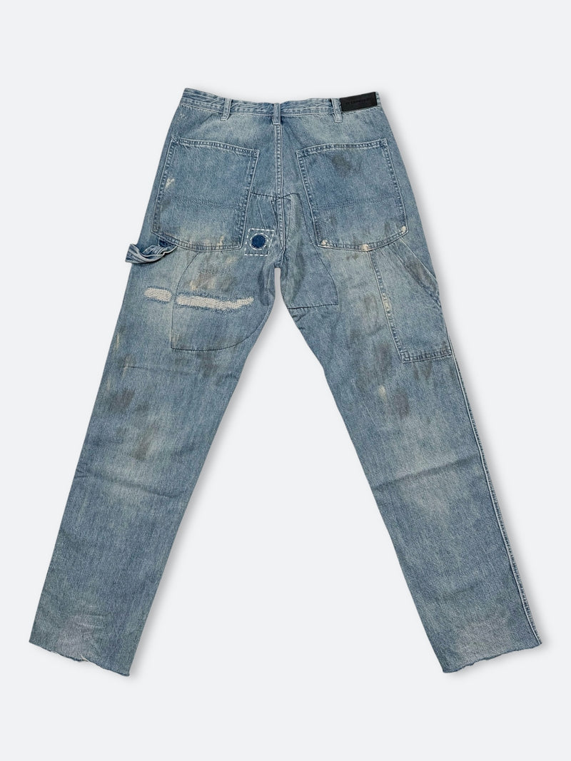 DAMAGED PATCH WHITE SKINNY DENIM: Damaged patch white skinny denim