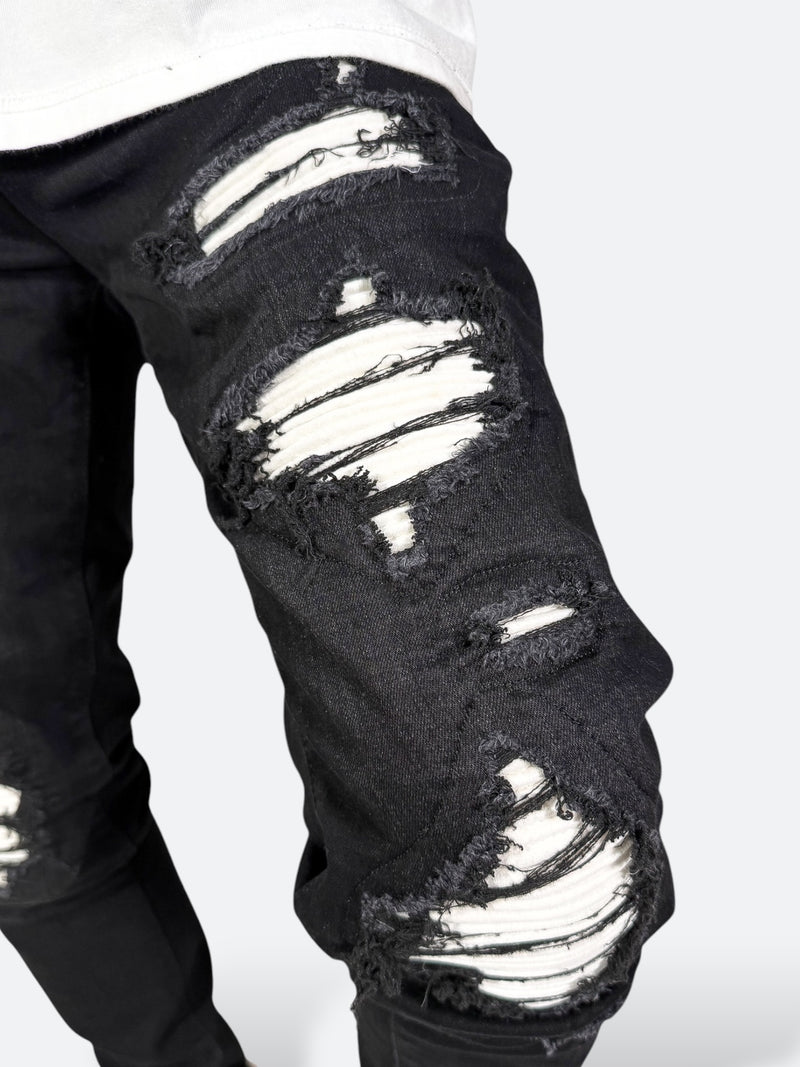 SHATTERED EDGE BLACK DENIM：シャッタードエッジブラックデニム