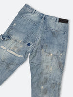 DAMAGED PATCH WHITE SKINNY DENIM: Damaged patch white skinny denim