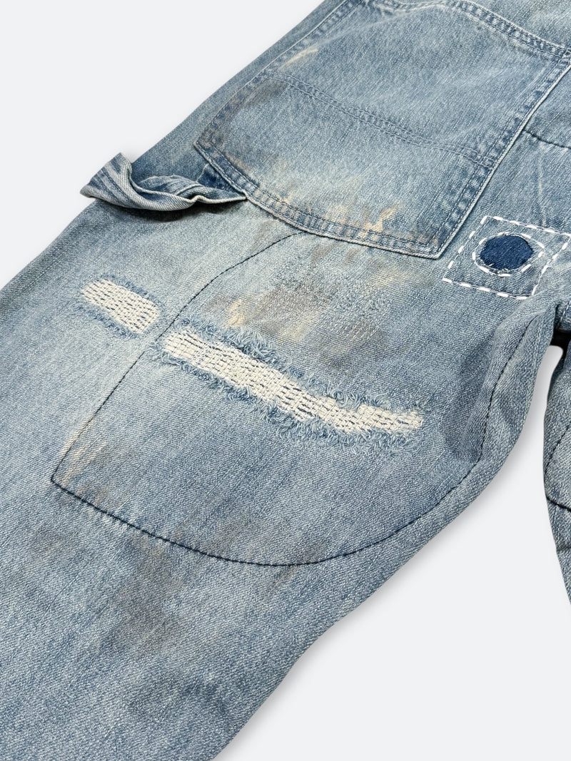 DAMAGED PATCH WHITE SKINNY DENIM: Damaged patch white skinny denim