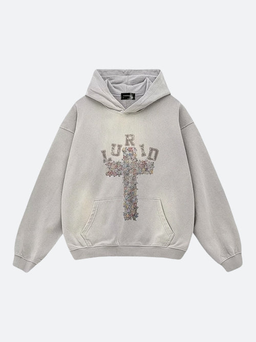 ORNAMENT CROSS VINTAGE HOODIE：オーナメントクロスヴィンテージフーディー