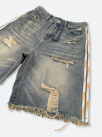 RAGGED STREAM DENIM SHORTS：ラギットストリームデニムショーツ