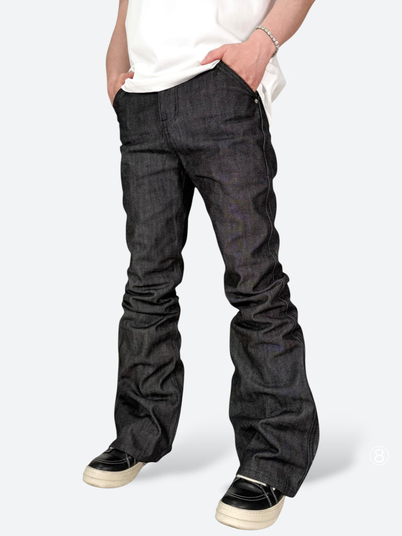 SHADOW DEPTH RIVET FLARE DENIM：シャドウ デプス リベット フレア 