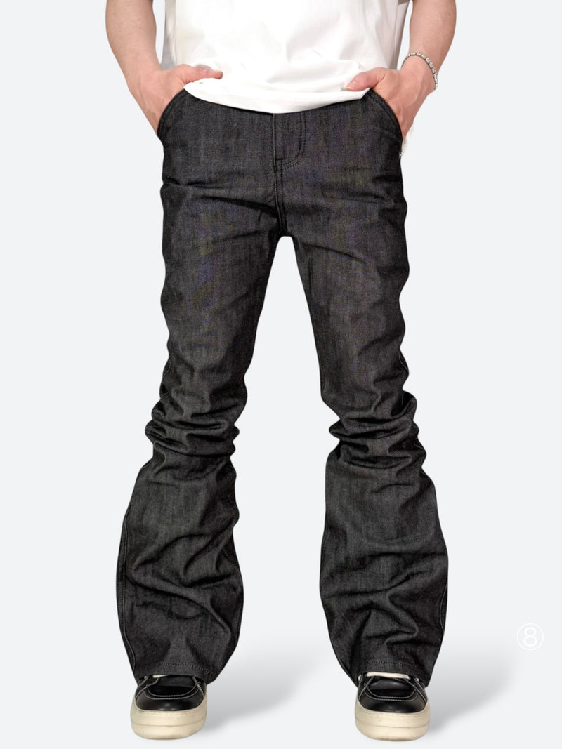 SHADOW DEPTH RIVET FLARE DENIM：シャドウ デプス リベット フレア 