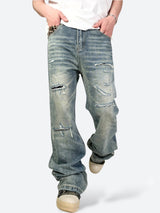 VICE CLAW DISTRESSED WIDE DENIM：ヴァイス クロウ ディストレスド ワイド デニム