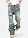 VICE CLAW DISTRESSED WIDE DENIM：ヴァイス クロウ ディストレスド ワイド デニム