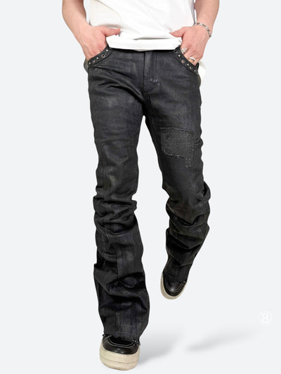 VICE SHADOW RIVET RAW FLARE DENIM