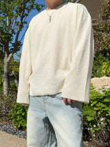 WAFFLE DRAPE WIDE SLEEVE PULLOVER：ワッフル ドレープ ワイド スリーブ プルオーバー
