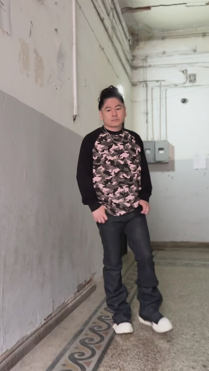 ROSE HAZE CAMO RAGLAN L/S TEE：ローズ ヘイズ カモ ラグラン ロングスリーブ Tシャツ