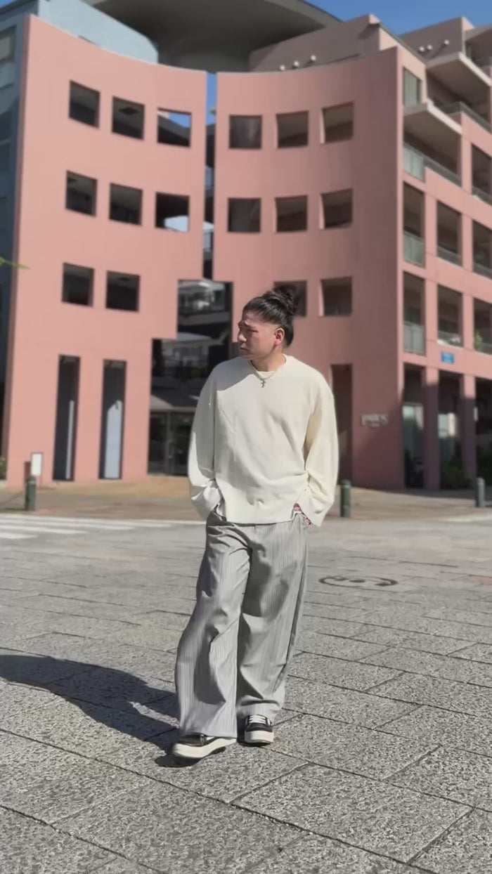 WAFFLE DRAPE WIDE SLEEVE PULLOVER：ワッフル ドレープ ワイド スリーブ プルオーバー