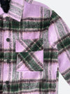 MOHAIR OVERSIZED CHECK SHIRT JACKET: Mohair oversized check shirt jacket