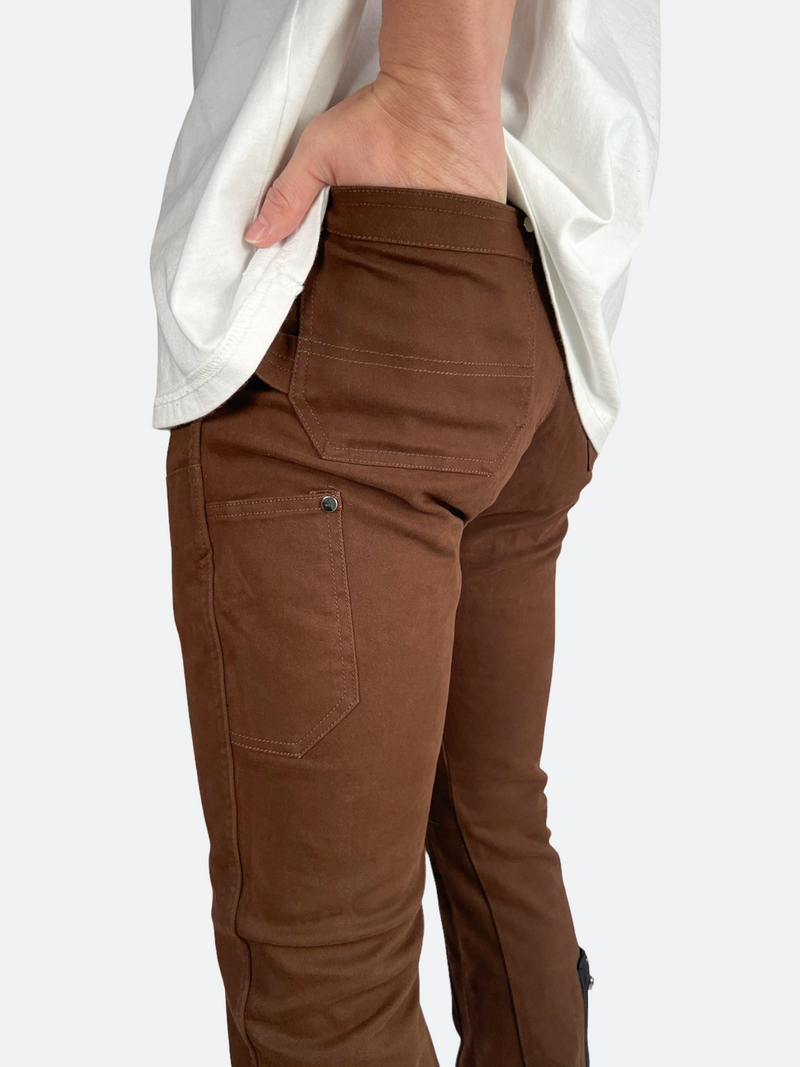 WIND ZIPPER WORK FLARE PANTS: Wind zipper work flare pants