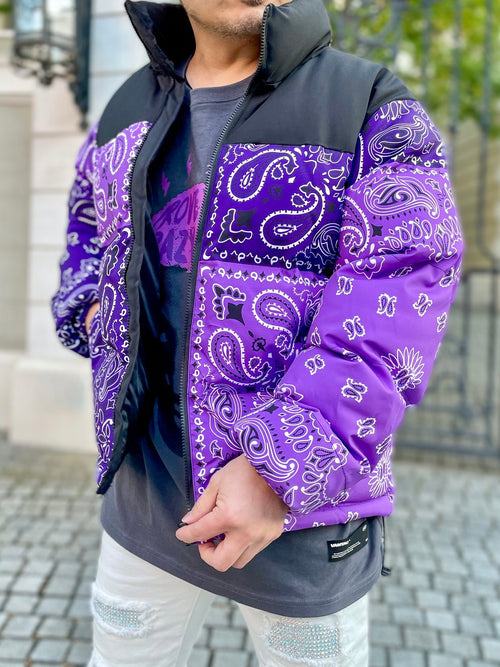 PAISLEY PATTERN PADDING JACKET: Paisley pattern padding jacket