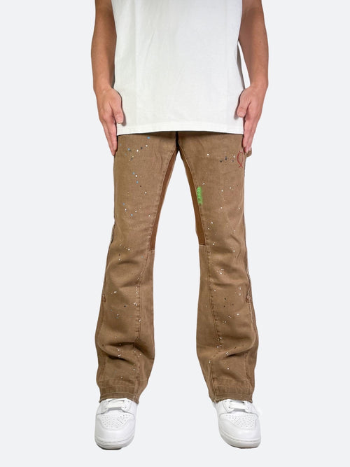 SPLASH INK GRAFFITI FLARE DENIM: Splash ink graffiti flare denim