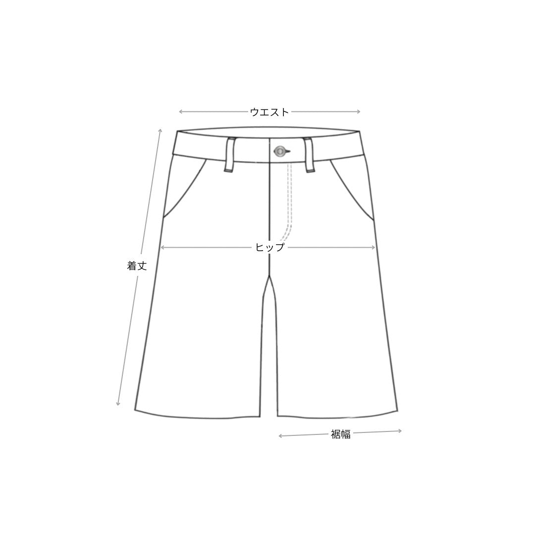 ARMY GROUND VENTED CAMO SHORTS：アーミー グラウンド ヴェンテッド カモ ショーツ — measurement diagram