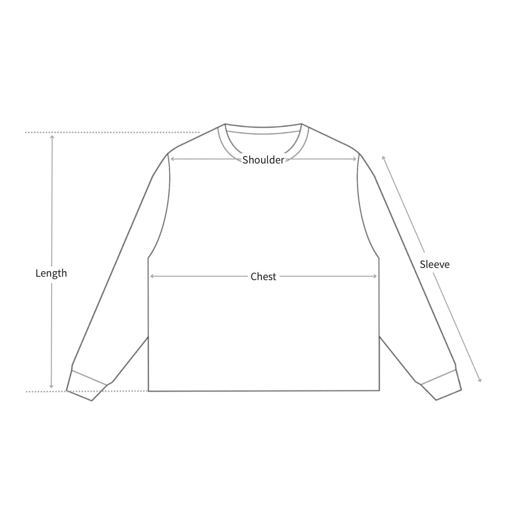 UNRAVEL SOCIETY KNIT SWEATER — measurement diagram