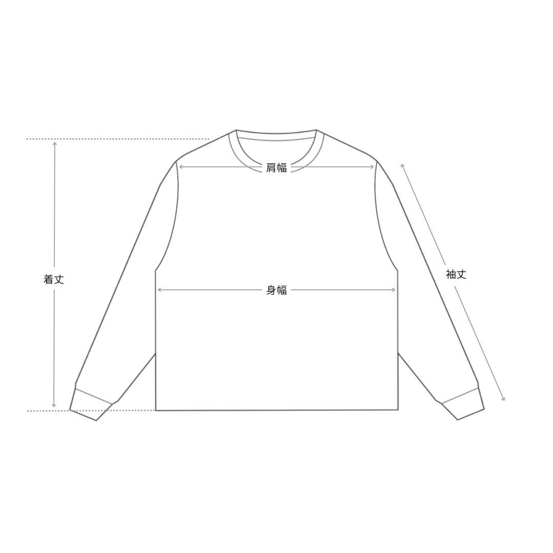 WAFFLE DRAPE WIDE SLEEVE PULLOVER：ワッフル ドレープ ワイド スリーブ プルオーバー — measurement diagram