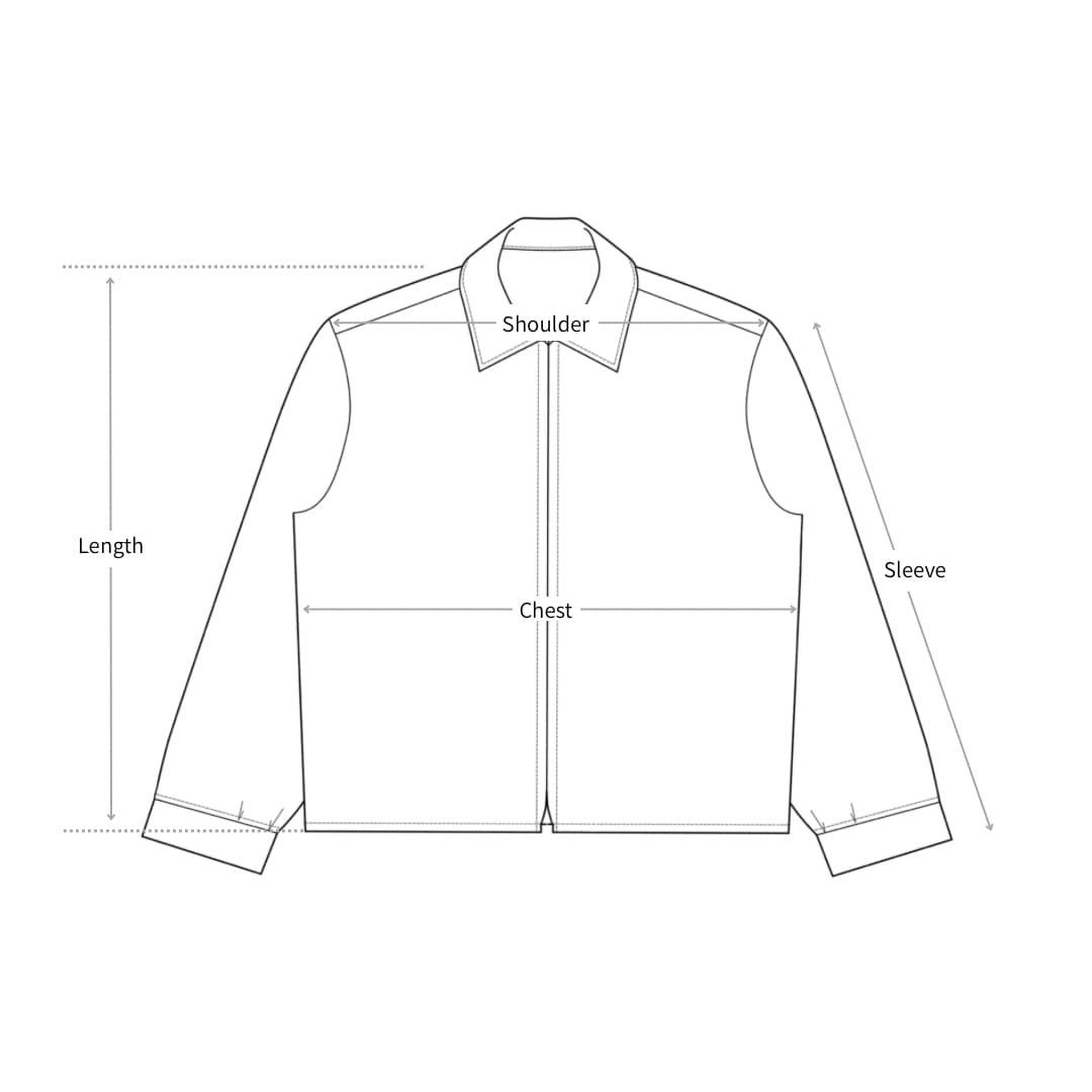 DRAINED FRAY WARP FLANNEL SHIRT — measurement diagram